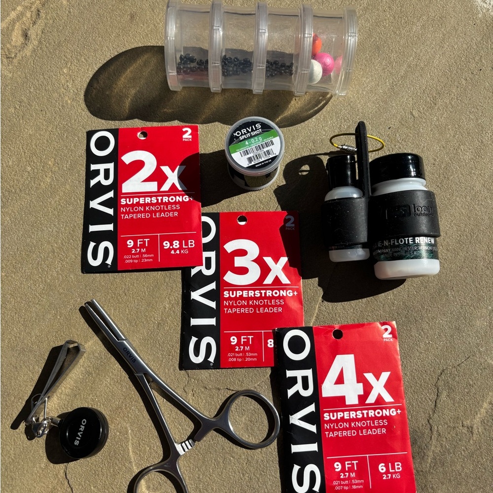 Orvis Red and Black Fishing Leader Kit and flies!